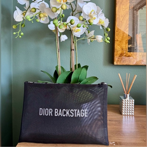 DIOR Backstage Black Mesh Zip Large Cosmetic Makeup Travel Bag Ltd NEW HOLIDAY - Picture 2 of 3